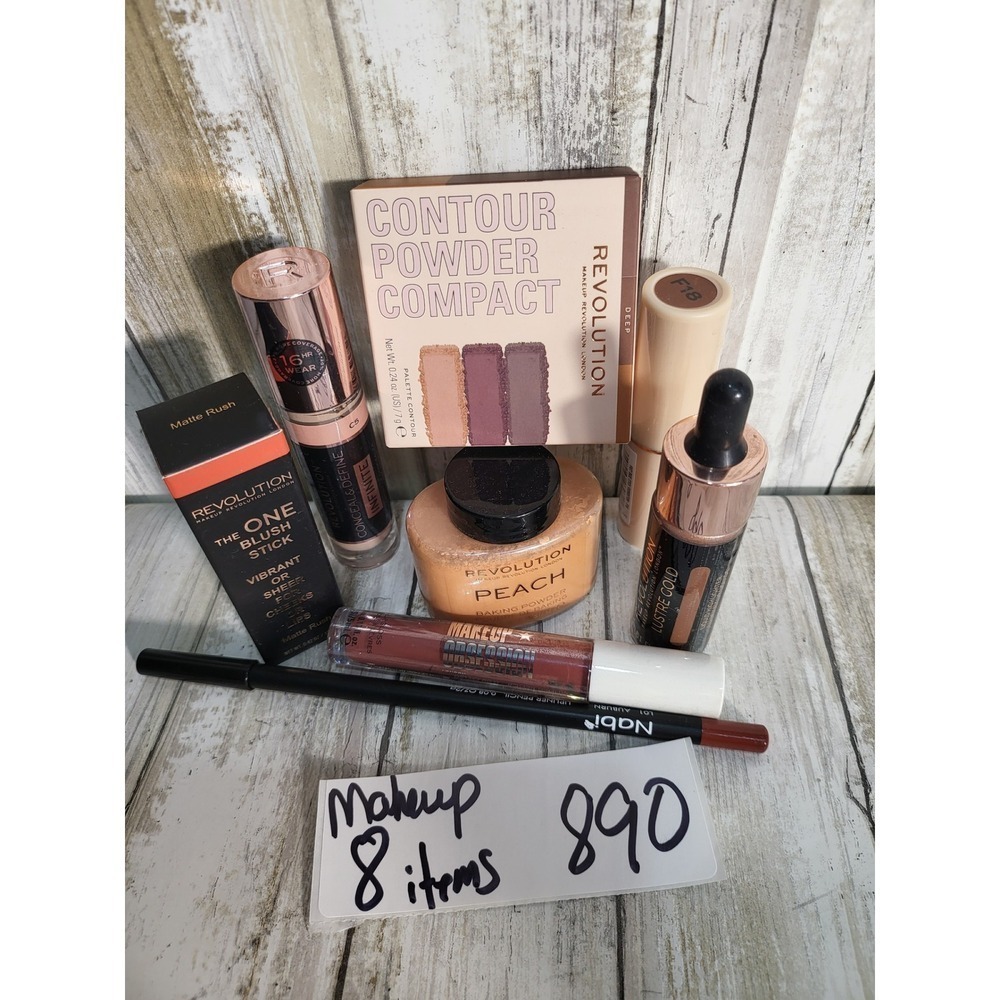 Makeup Revolution 8 Piece Bundle Eye Shadow Lip Liner & Lipstick Baking Powder - Picture 7 of 7